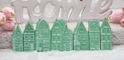  7 darabos hzik szett, 28cmx9cm-es festett kermia hzsor: menta