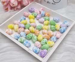  50db-os csomag, 2,5cm-es festett frjtojs, hungarocellbl: vegyes sznek, kk, lila, zld, srga, piros, bzs