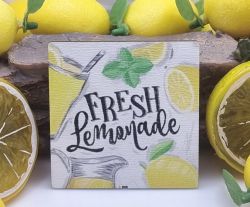  6cmx6cm-es sznes fa dekor tbla: FRESH Lemonade