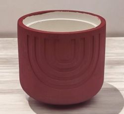  8cmx8cm-es, brsonyos matt kermia kasp: U alakban bordzott burgundi