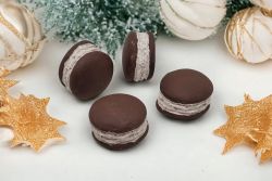  4 darabos csomag kermia Macaron dekorcikhoz, 3,5cmx2cm: tcsokold